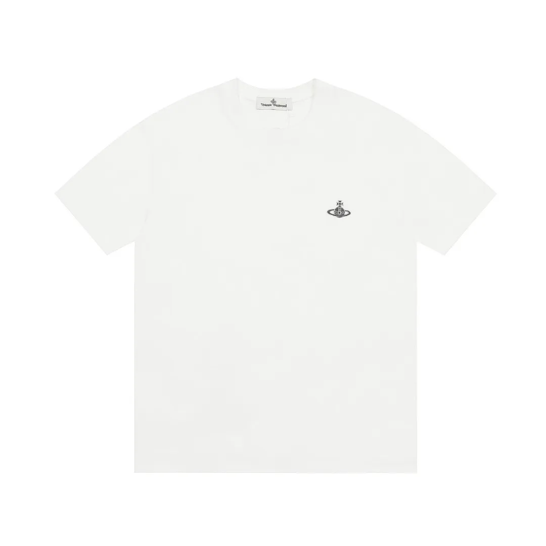 VIVI69#vivienne west wood Queen Mother West Vivienne Saturn small label short sleeves Based on the classic style, white with gray Saturn Size: XS-L Color: black white